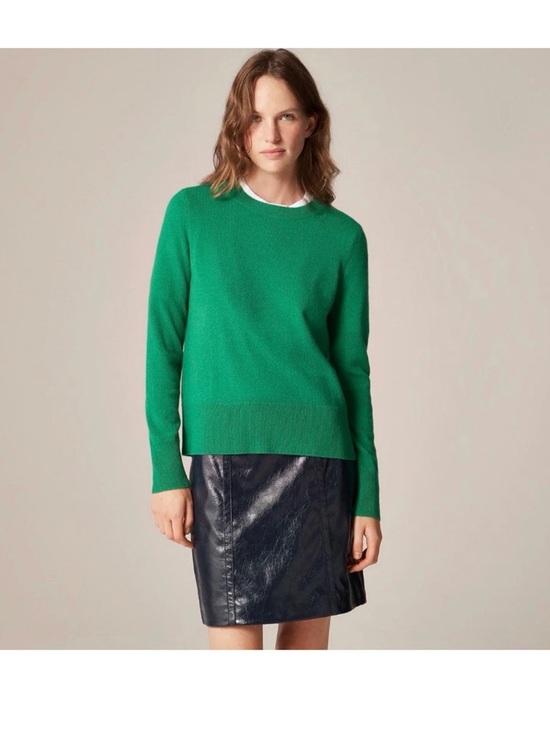 J. Crew Sweaters - J. Crew Cashmere Classic-fit Crewneck Sweater Vibrant Emerald Green